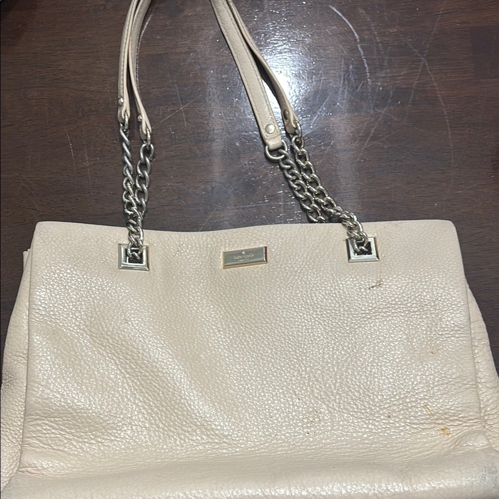 Kate Spade Cream Shoulder Bag with Chain Detail